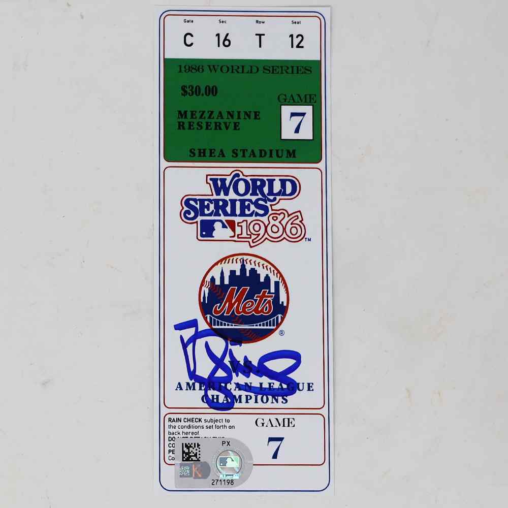 Darryl Strawberry #18 - Autographed Replica Ticket - 1986 World