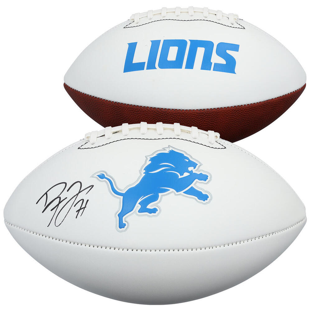 Dylan Larkin Detroit Red Wings Autographed Detroit Lions White Panel Football 