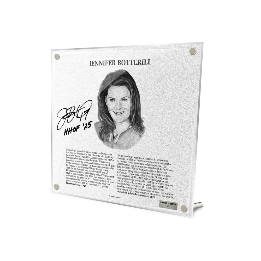 Jennifer Botterill Autographed Legends Line Honoured Member Plaque - Limited Edition 4/5