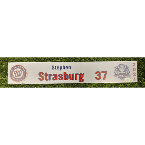 Stephen Strasburg Game-Used 2021 Spring Training Locker Tag