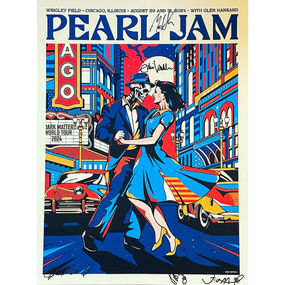 Limited-edition Pearl Jam silk-screened Chicago, IL. Show Poster