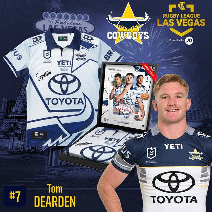 Photo of Tom Dearden #7 2026 North Queensland Toyota Cowboys Vegas Player-Issue Jersey