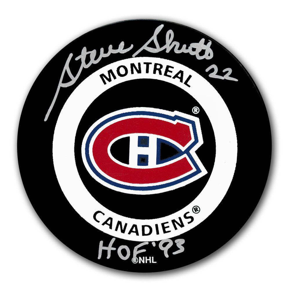 Steve Shutt Autographed Montreal Canadiens Official Game Puck - HOF 1993