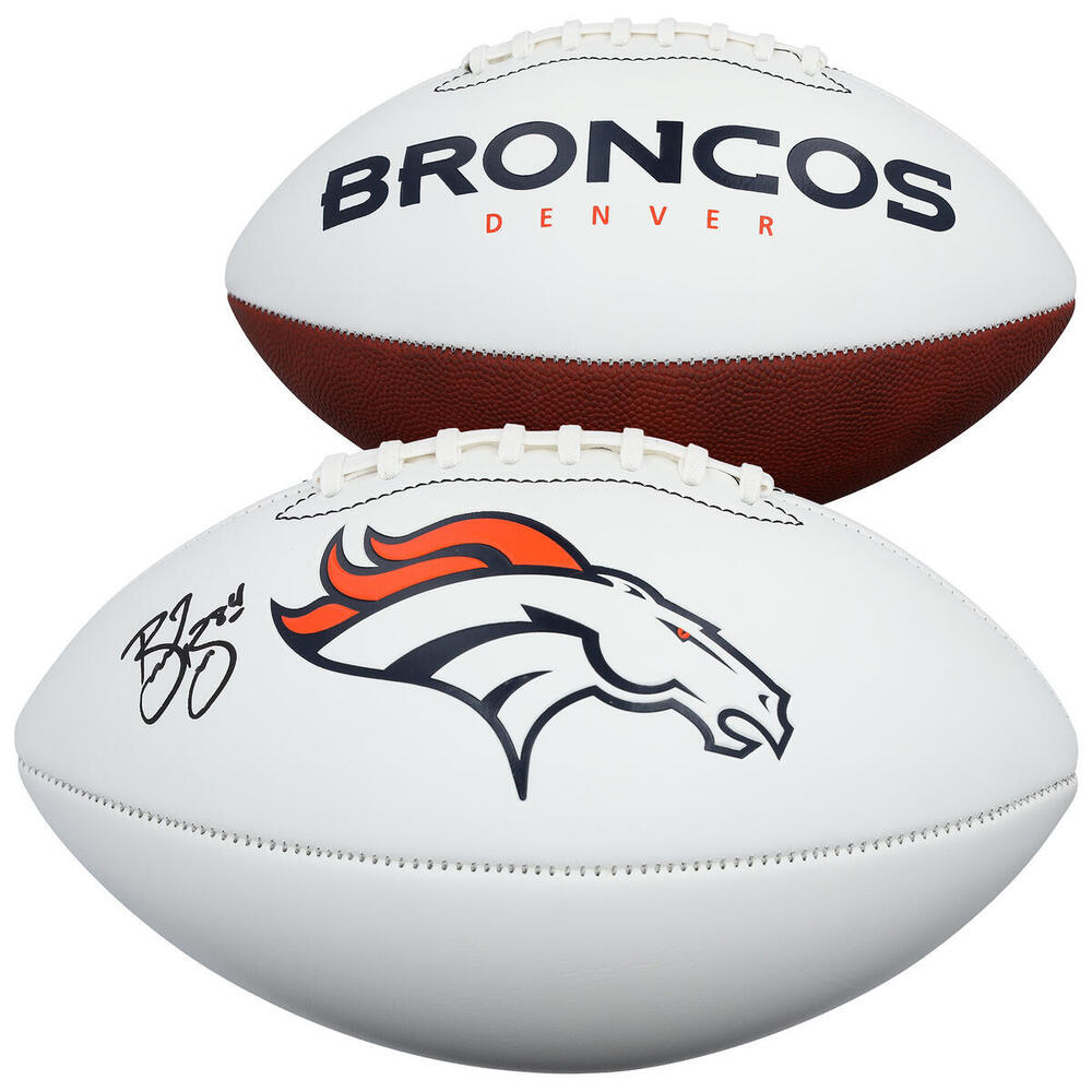Brent Burns Colorado Avalanche Autographed Denver Broncos White-Panel Football 