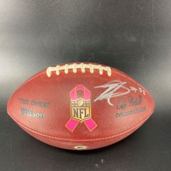 Packers - Rashan Gary Signed Game Used Breast Cancer Awareness Football ...