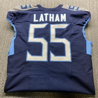 Crucial Catch - Titans JC Latham Signed Game Worn Jersey (10/13/2024) Si...