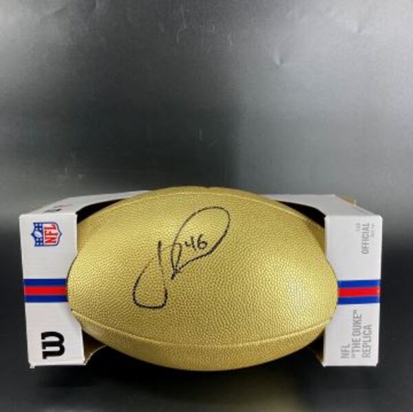 NFL - 49ers Jon Weeks Signed Gold Composite Football