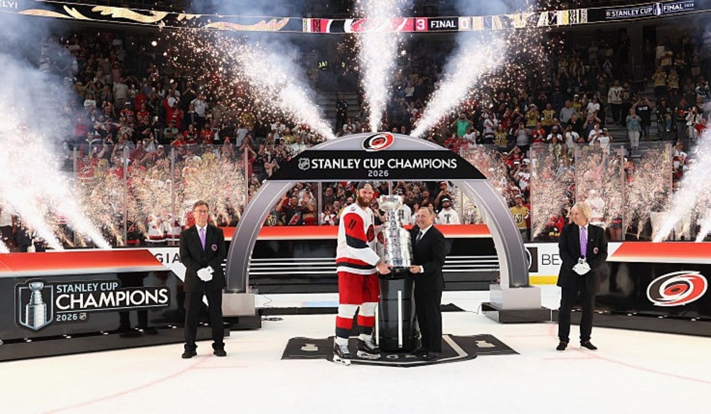 2026 Stanley Cup Presentation Carpet Used During Carolina Hurricanes On-Ice Championship Celebration