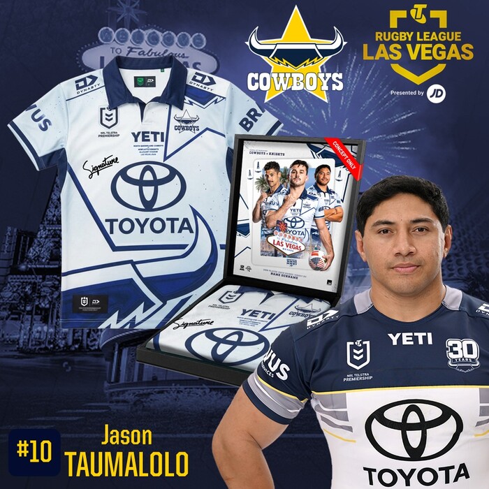 Photo of Jason Taumalolo #10 2026 North Queensland Toyota Cowboys Vegas Player-Issue Jersey