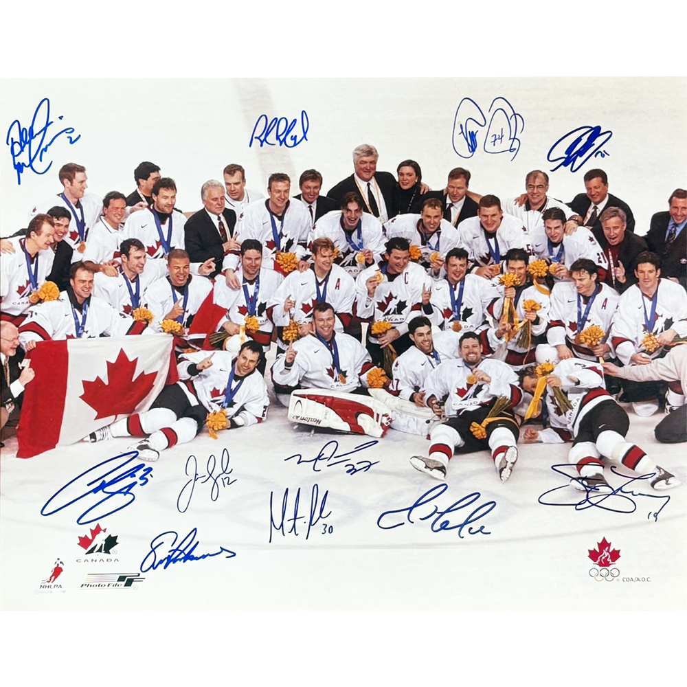 2002 Olympics Team Canada 16X20 Multi-Signed Photo - 11 Huge Autographs