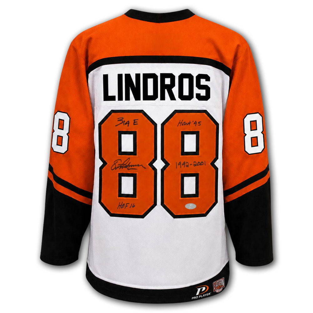 Eric Lindros Autographed Philadelphia Flyers Pro Player Jersey - Career Inscriptions