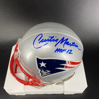 HOF - Patriots Curtis Martin Signed Mini Helmet