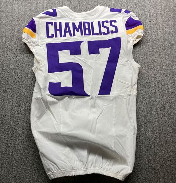 London Games - Vikings Chaz Chambliss Game Worn Jersey (10/05/2025) Size...