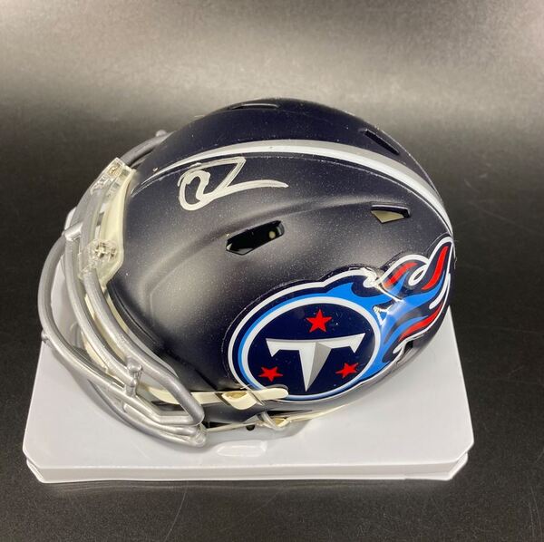 Titans - Oluwafemi Oladejo Signed Mini Helmet (Not Authenticated)