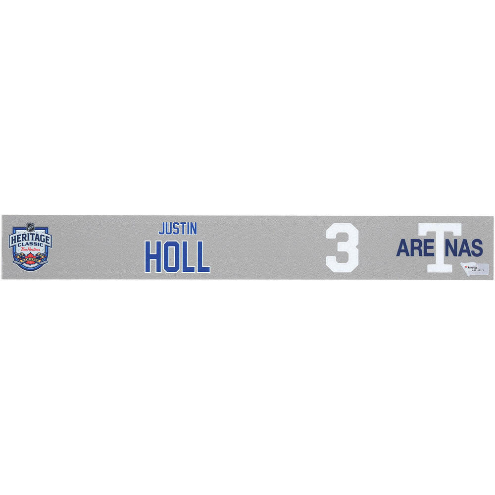 Justin Holl Toronto Maple Leafs Player-Issued #3 Gray Nameplate vs. Buffalo Sabres on March 13, 2022