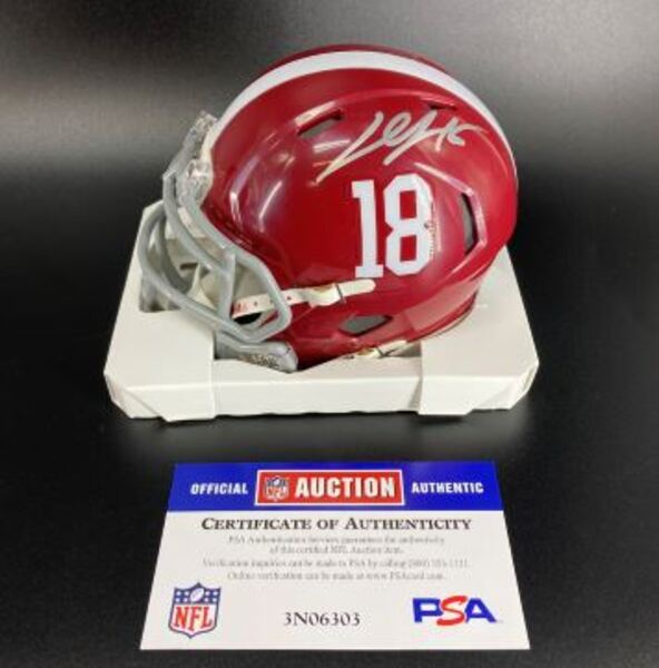NFL - Vikings Dallas Turner Signed Alabama Mini Helmet