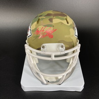 HOF - Chiefs Bobby Bell Signed Camo Mini Helmet with ""HOF 83&...