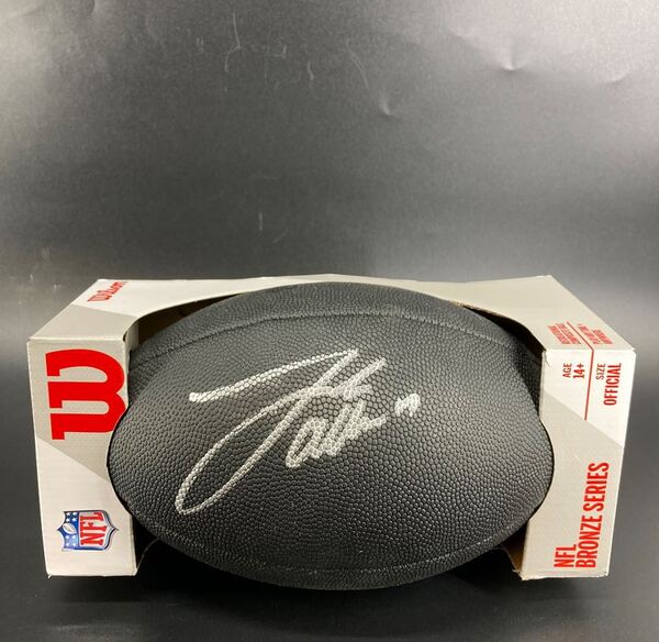 NFL - Bills Josh Allen Signed Black Football With Metallic Bills Logo