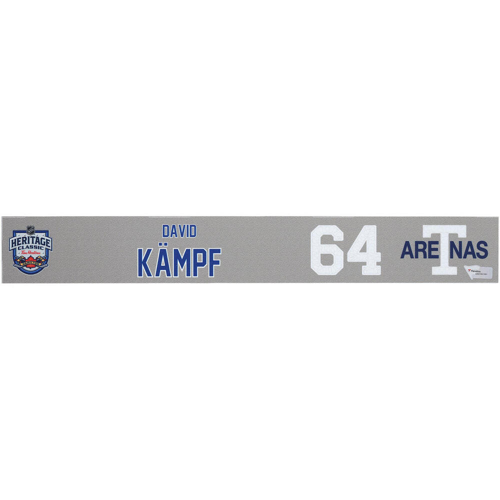 David Kampf Toronto Maple Leafs Player-Issued #64 Gray Nameplate vs. Buffalo Sabres on March 13, 2022