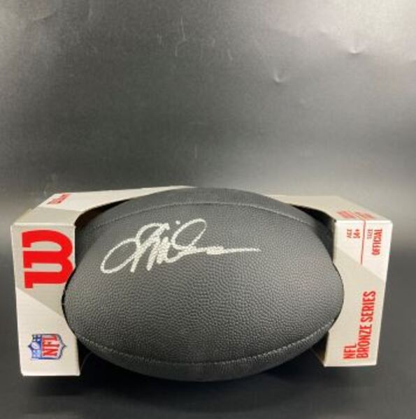 NFL - Seahawks Jalen Milroe Signed Black Composite Silver Series Football