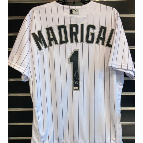 Nick Madrigal Autographed White Pinstripe Jersey - Size 42