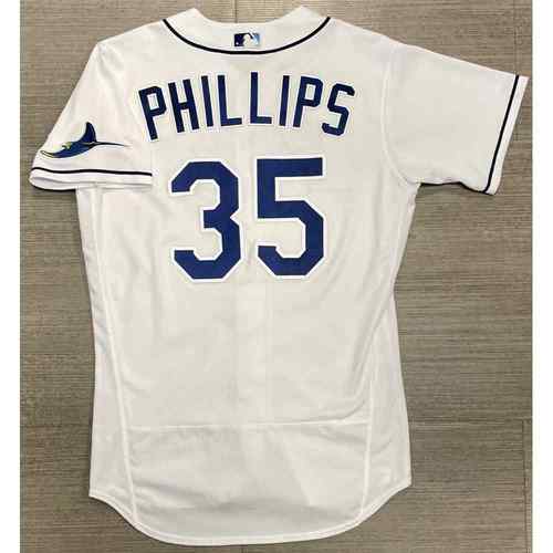 Game Used White Jersey Brett Phillips April 28 v SEA & July 11 v BOS