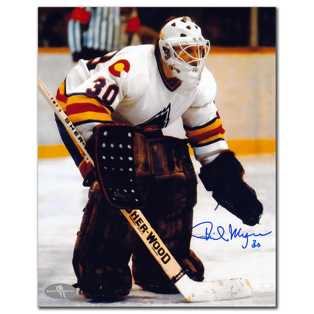 Phil Myre Autographed Colorado Rockies 8x10 Photo - White Jersey Game Action