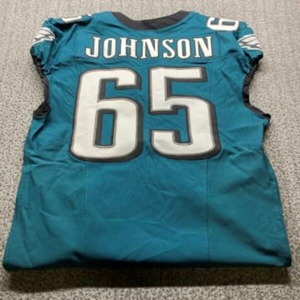STS - Eagles Lane Johnson Game Worn Jersey (11/16/2025) Size 48 With Cap...