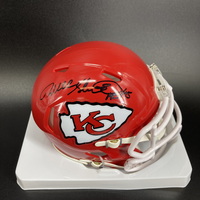 HOF - Chiefs Will Shields Signed Mini Helmet with HOF 15 Inscription