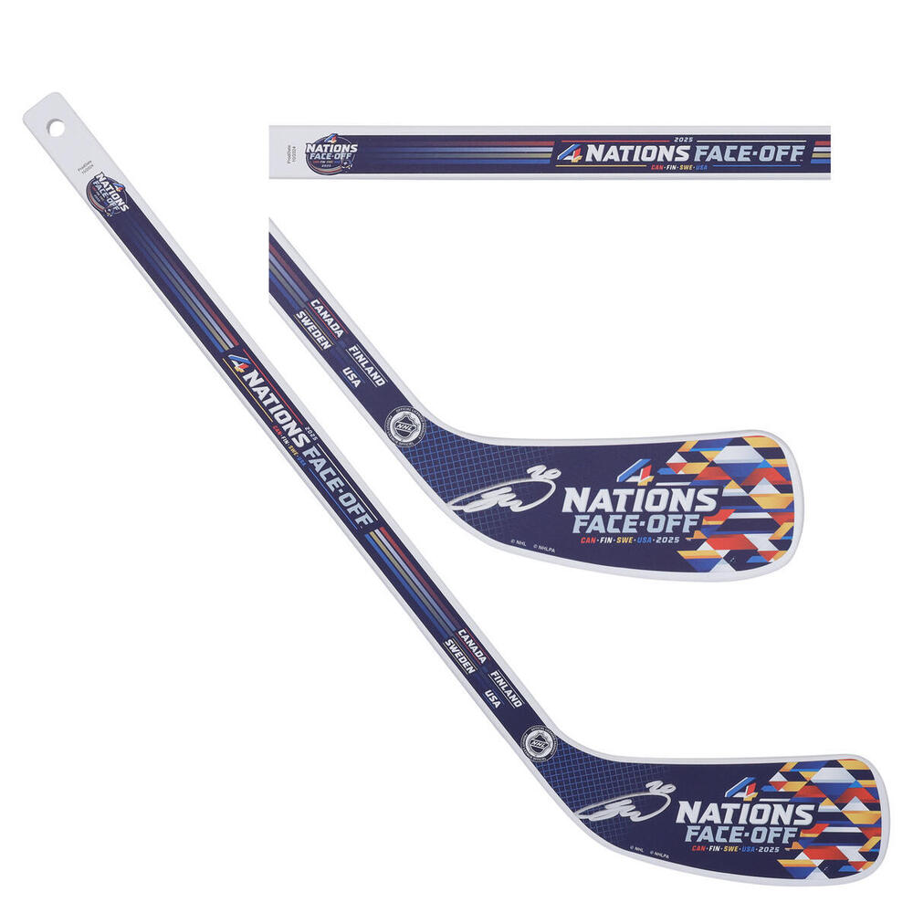 Sebastian Aho Carolina Hurricanes Autographed 4 Nations Face-Off Mini Wood Stick with 