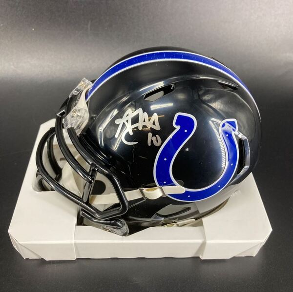 Colts - Adonai Mitchell Signed Indiana Nights Alternate Mini Helmet (Not...