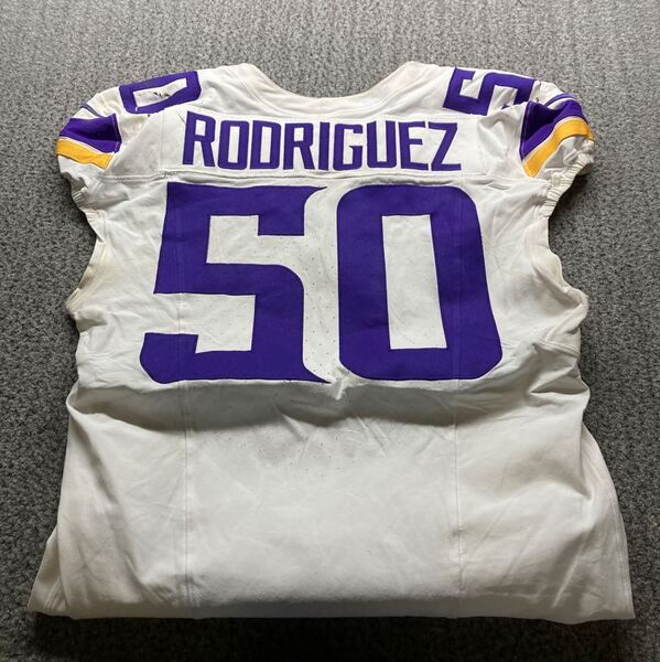 Dublin Games - Vikings Levi Drake Rodriguez Game Worn Jersey (9/28/2025)...