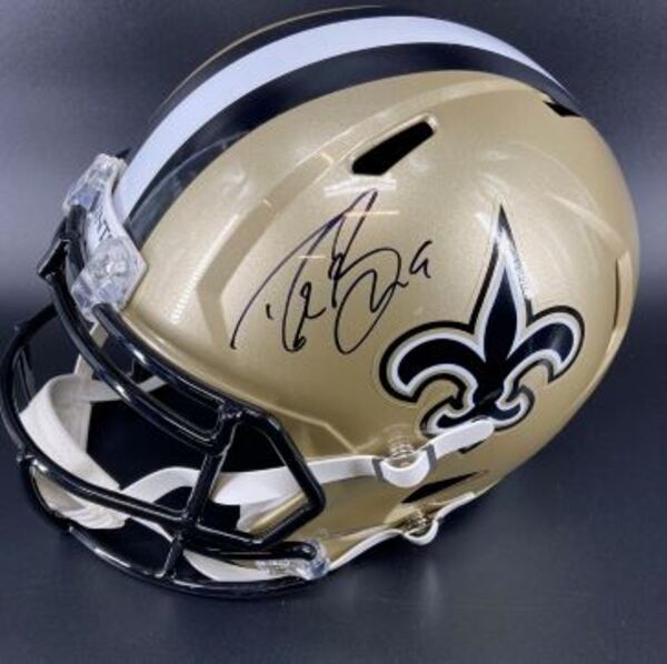 NFL - Saints Drew Brees Signed Replica Helmet