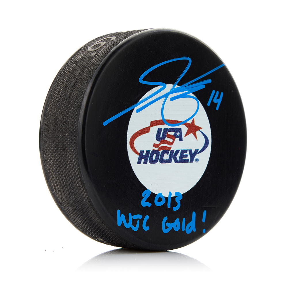 Shayne Gostisbehere Signed Team USA 2013 WJC Gold! Puck
