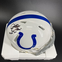 HOF - Colts Bill Polian Signed Mini Helmet with HOF 15 Inscription