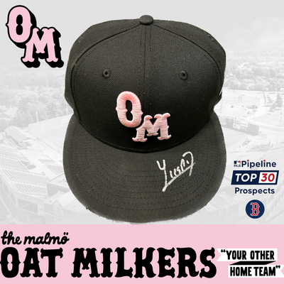 Yoeilin Cespedes - 2025 Game Used Malmo Oat Milkers Hat (9/5/25)