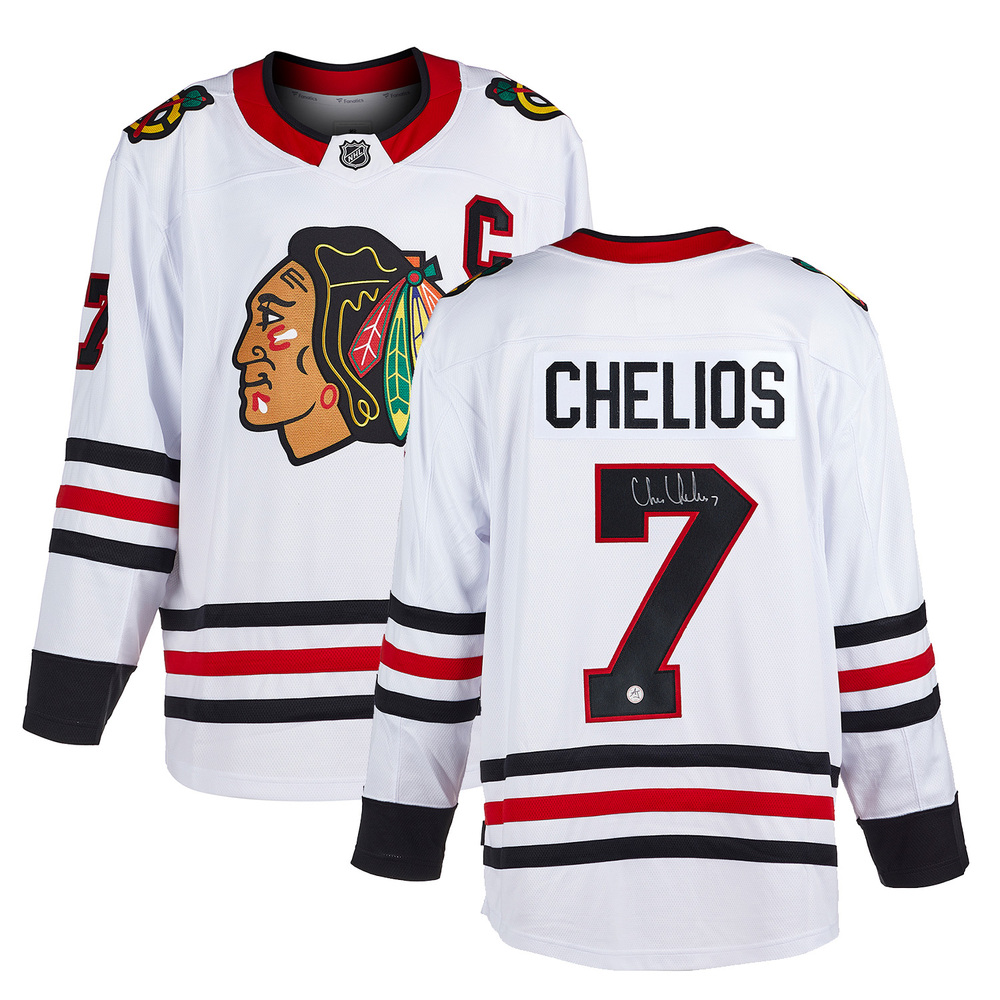 Chris Chelios Signed Chicago Blackhawks White Fanatics Breakaway Jersey