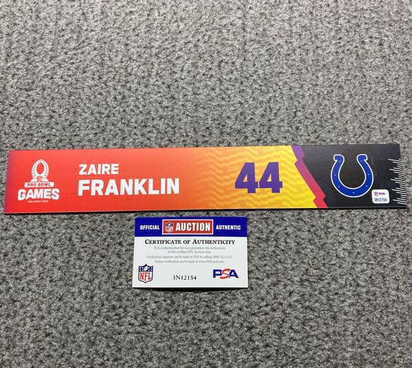 NFL - Colts Zaire Franklin 2024 Pro Bowl Games Nameplate 1 of 1