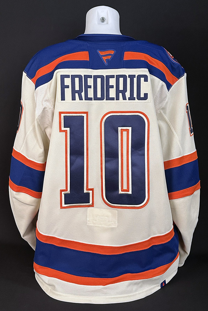 Trent Frederic #10 - 2025-26 Edmonton Oilers Alternate Set #2 Game Worn Jersey - Worn For 2 Games - Dec 6th vs Winnipeg & Dec 23rd vs Calgary