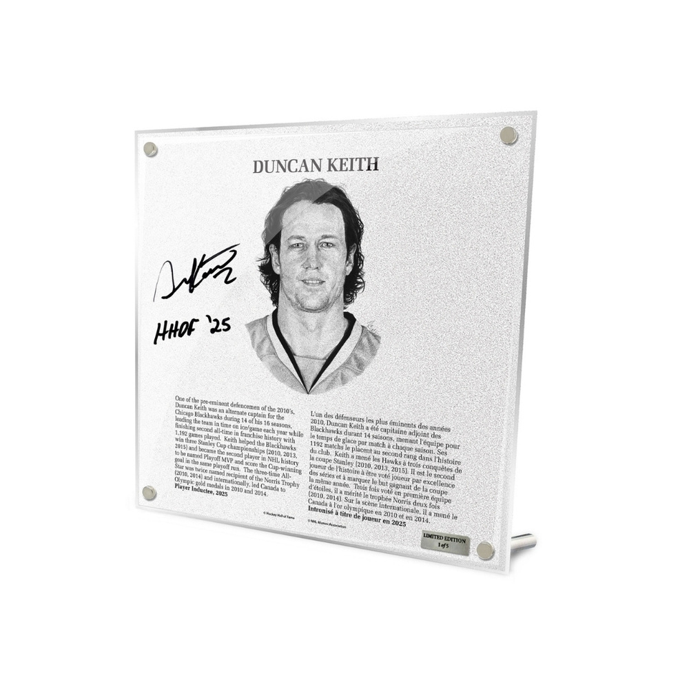 Duncan Keith Autographed Legends Line Honoured Member Plaque - Limited Edition 4/5