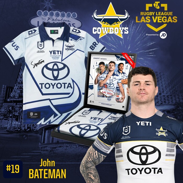 Photo of John Bateman #19 2026 North Queensland Toyota Cowboys Vegas Player-Issue Jersey