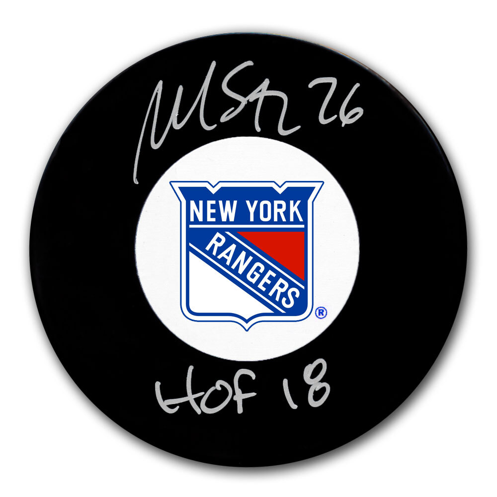 Martin St. Louis Autographed New York Rangers Hockey Puck - HOF 2018