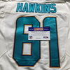 NFL - Dolphins Donald Hawkins Game Cut Jersey Size 46 With 50th Season Patch