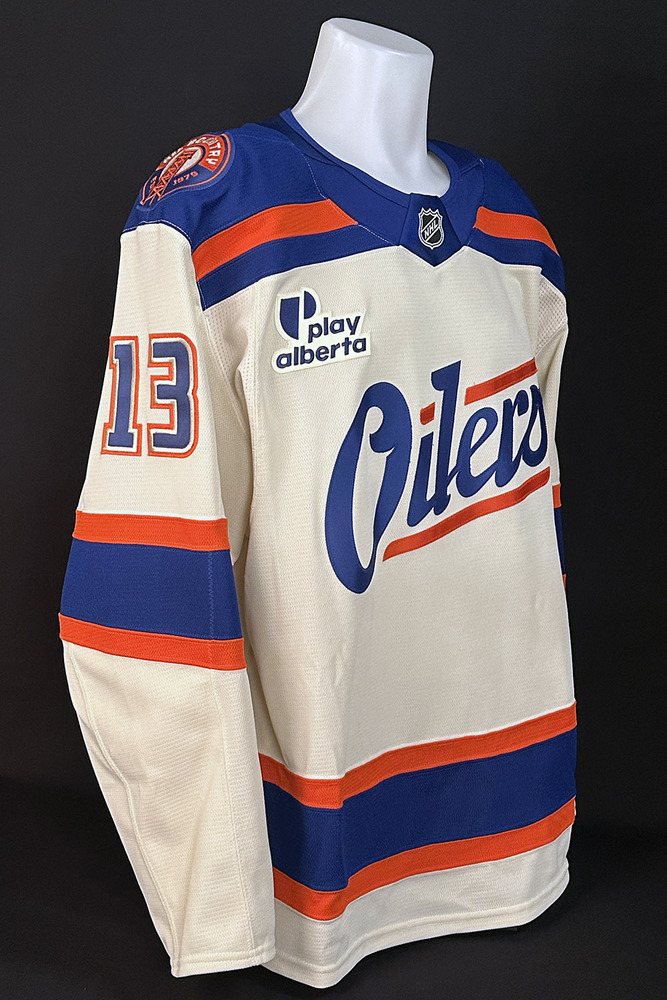 Mattias Janmark #13 - 2025-26 Edmonton Oilers Alternate Set #2 Game Worn Jersey - Worn For 2 Games - Dec 6th vs Winnipeg & Dec 23rd vs Calgary