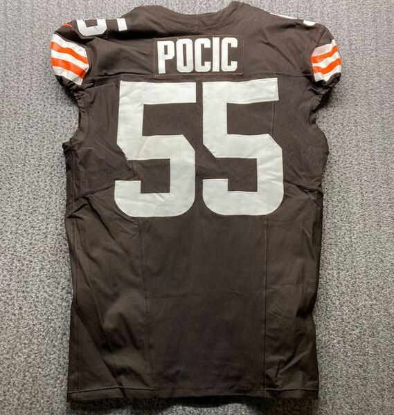 London Games - Browns Ethan Pocic Game Worn Jersey (10/05/2025) Size 46 ...