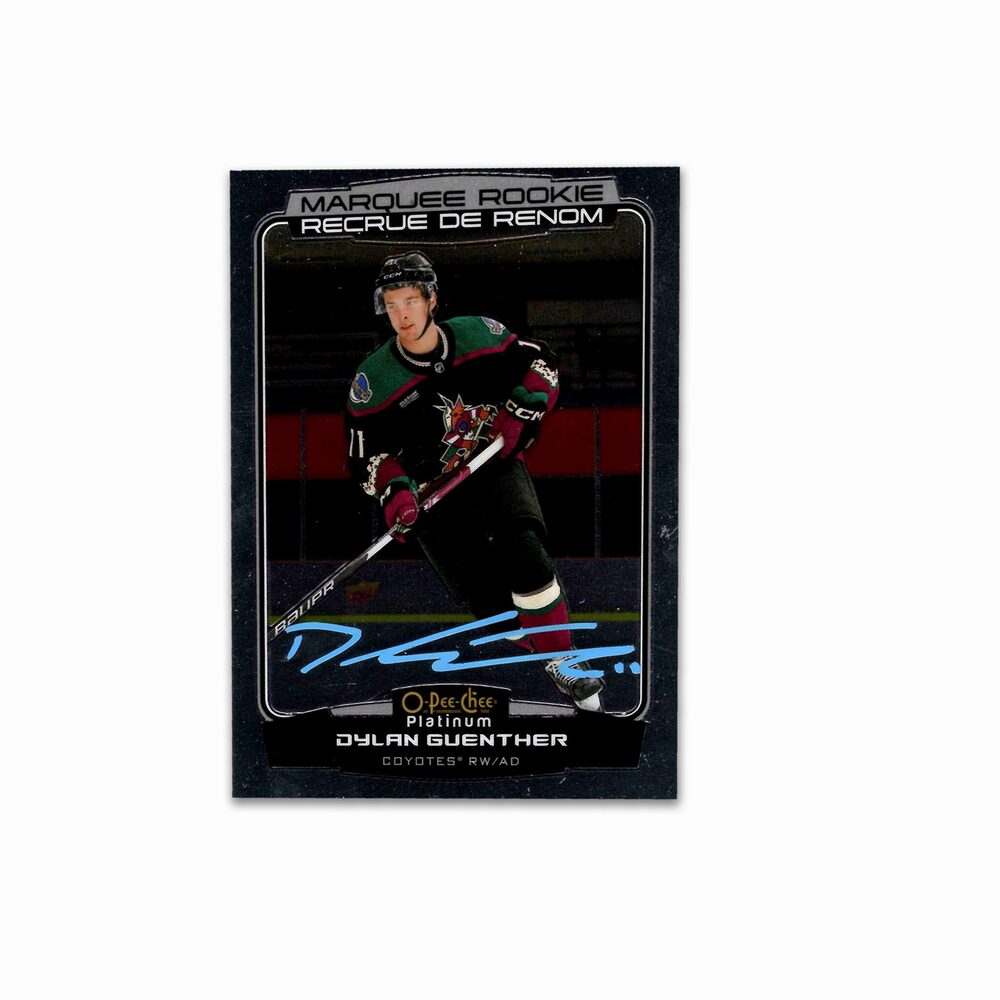 Dylan Guenther Autographed Arizona Coyotes OPC Platinum Marquee Rookie #298 Hockey Card