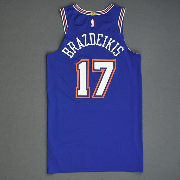 Ignas Brazdeikis - New York Knicks - Game-Worn Statement Edition Rookie Debut Jersey - 2019-20 ...