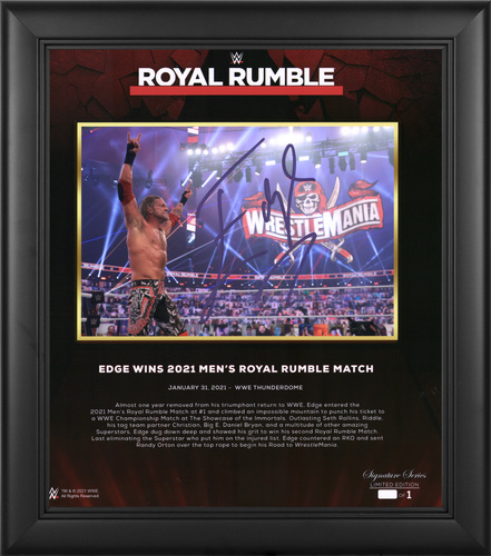 Edge SIGNED Royal Rumble 2021 Signature Series Plaque (#1 of 1)