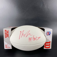 Red Cross - Jaguars Mitch Morse Signed White Composite Football