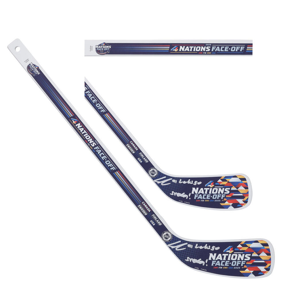 Leo Carlsson Anaheim Ducks Autographed 4 Nations Face-Off Mini Wood Stick with 